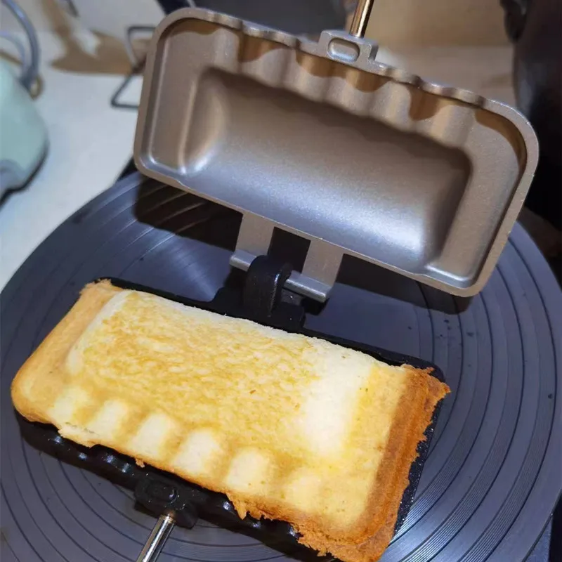 Double-Sided Sandwich Pan Non-Stick Foldable Grill Frying Pan for Bread Toast Breakfast Machine Pancake Maker