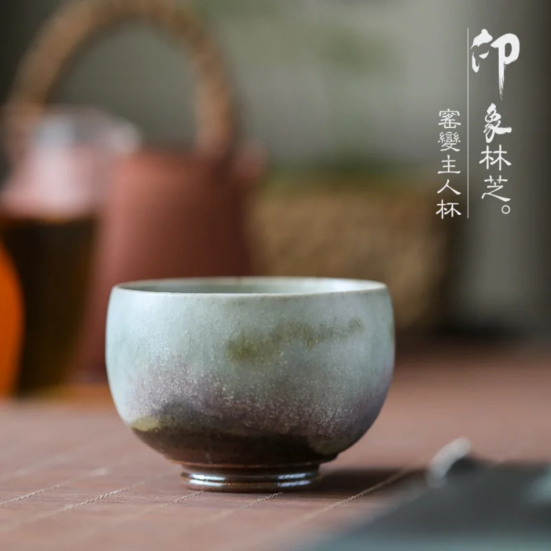 

★Jingdezhen Handmade Firewood Antique Kiln Baked Tea Cup Master Cup Gracked Glaze Supportable Tea Cup Tea Cup