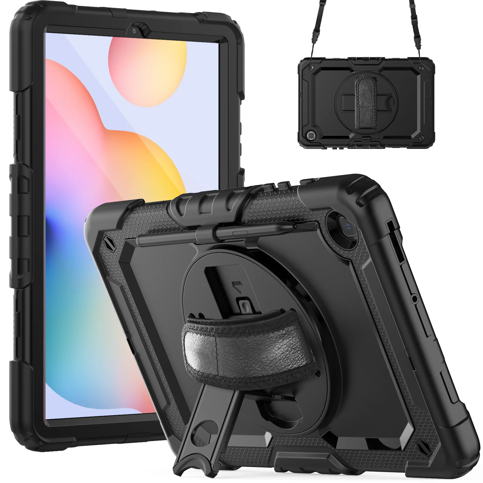 Heavy Duty 360° Rotating Tablet Case with Shoulder Strap