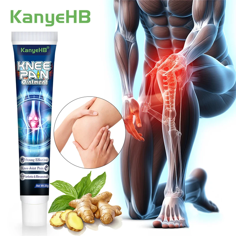 1pcs Knee Arthritis Cream Ginger Extract Formula Medical Knee Pain Relief Cream Soothing Muscle Soft Tissue Pain Synovitis G011 knee pain relief cream