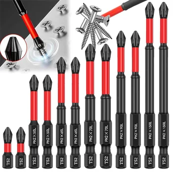 Anti-Slip Magnetic Screwdriver Bit Set – S2 Alloy Steel Impact Resistant Bits for Electric Drills (3/6/12PCS) 1