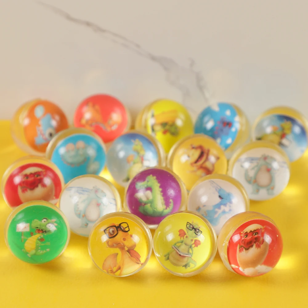 10Pcs Cartoon Dinosaur Bouncy Ball Outdoor Sports Toys for Children's Birthday Party Favors Pinata Fillers Goodie Bags