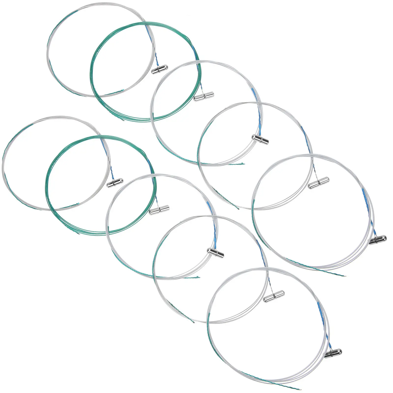 10개 프리미엄 금속 구젱 현 세트 (구젱 현 교체용) 어쿠스틱 악기 액세서리 짧은 공명 현