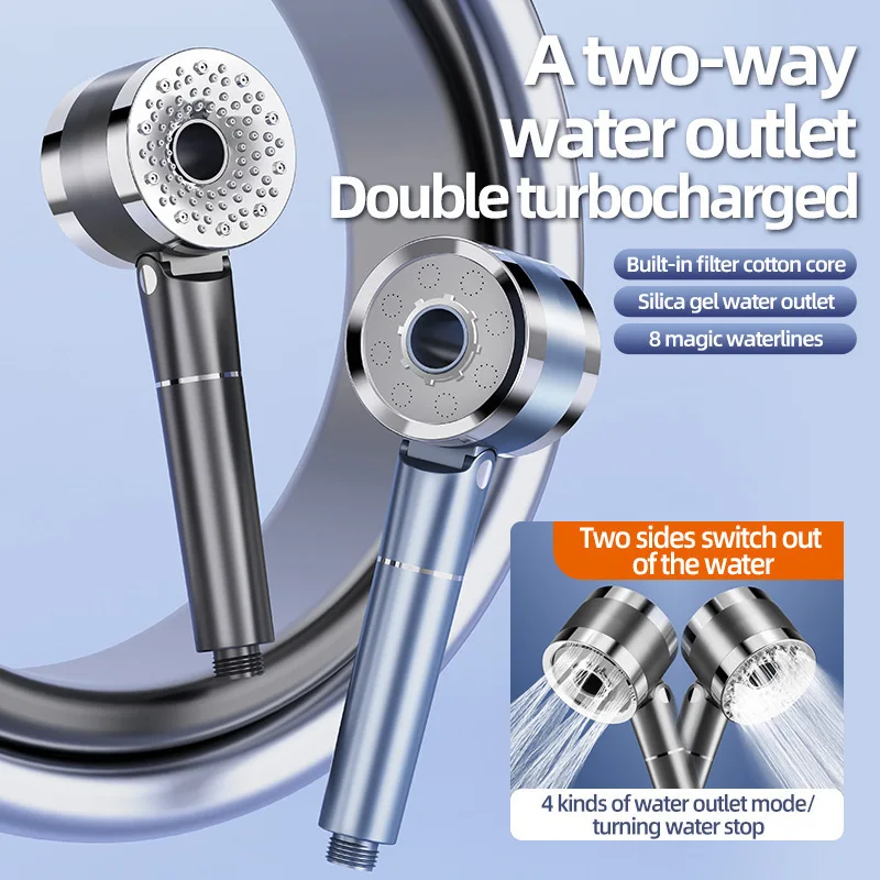 ชุดฝักบัวแบบสองทิศทางทรงกลม, ฝักบัวแรงดันสูง, ฝักบัวแบบมือถือให้ปริมาณน้ำมากสำหรับการอาบน้ำ 1