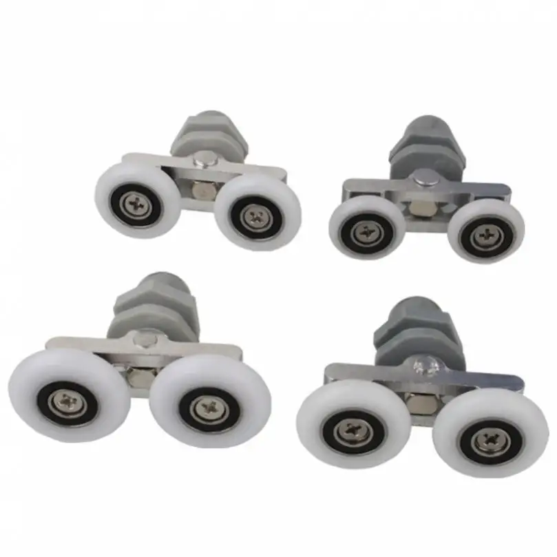 1 Pezzo 19 / 23 / 25 / 27Mm Twin Wheels Rullo Porta Doccia Per Doccia/Porta In Vetro Con Altalena A 180 Gradi, Ruote Runner