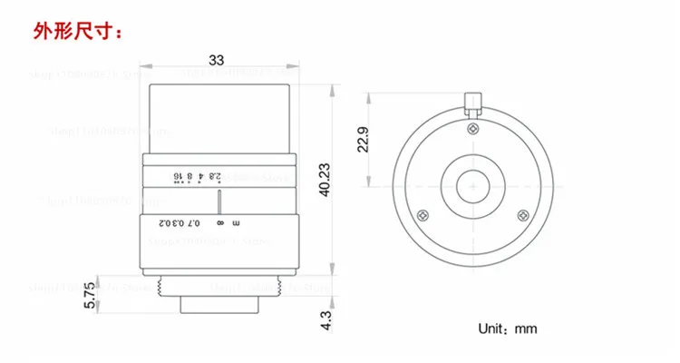 6 million lens MVL-HF0628M-6MPE 0828 1228 1628 Industrial camera c-port fixed fo