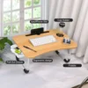 Foldable Lap Desk, 23.6 Inch Portable Wood Laptop Desk for Bed Sofa Reading Writing Eating Watching, Walnut 3