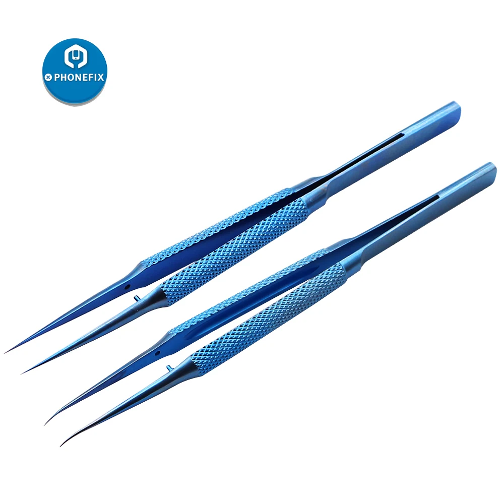 Titanium Alloy Tweezers Precision 0.01/0.02mm Fly Line precision Fingerprint Electronic Components Straight Curved Tip Tweezers