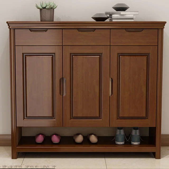 Tockholm Three Tier Shoe Cabinet-Veneered Oak Frame-Stunning Storage
