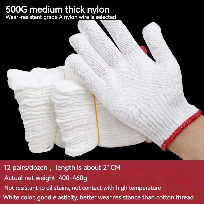 

Cotton Gloves Non-Slip Cotton Thread Gloves Cotton Gloves Wholesale Labor Protection Nylon Work Cotton Yarn Wear-Resistant Thick