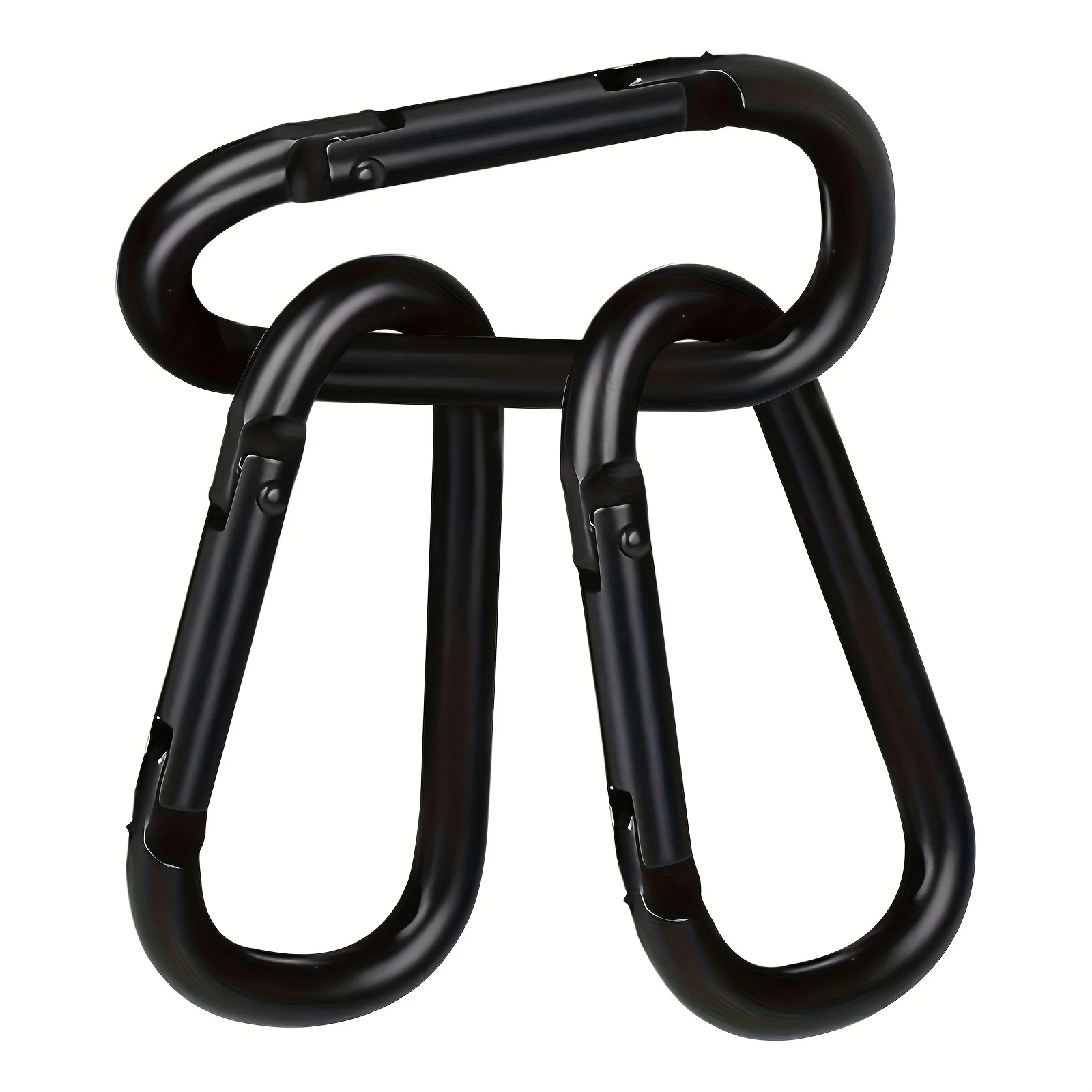 Mousqueton Cridoz Pack De 3 – Anneau En D Verrouillable Noir Alu – Porte-clés