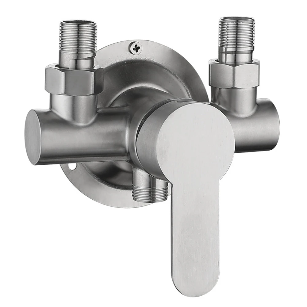 Stainless Steel Shower Faucet Hot And Cold Water Mixer G1/2inch Wall Mounted Metal Handle Shower Faucet Water Valve Faucet 4