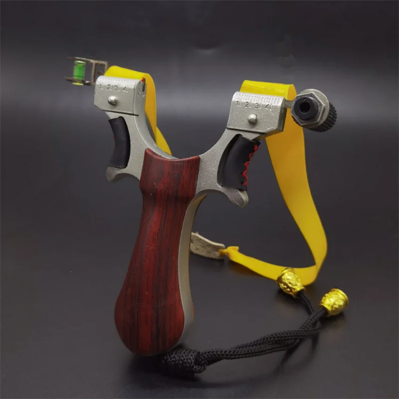 

Powerful Resin + Alloy Slingshot with Flat Rubber Band Outdoor Hunting Sport High Precision Catapult Competition Toy Accessories