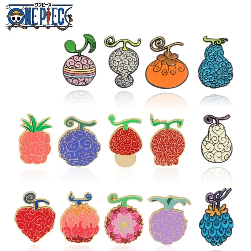 

One Piece Devil Fruit Brooch Luffy Ace Anime Peripheral Cartoon Metal Badge Hat Clothes Backpack Decoration Jewelry Holiday Gift