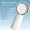 JISULIFE Handheld Turbo Fan, 4000mAh USB Rechargeable Battery , Small Pocket Fan with 5 Speeds, Protable for Travel/Home/Office 3