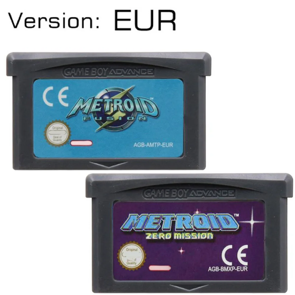 Metroid 시리즈 GBA 게임 32비트 비디오 게임 카트리지 콘솔 카드 GBA NDS USA EUR 버전용 Fusion Zero Mission