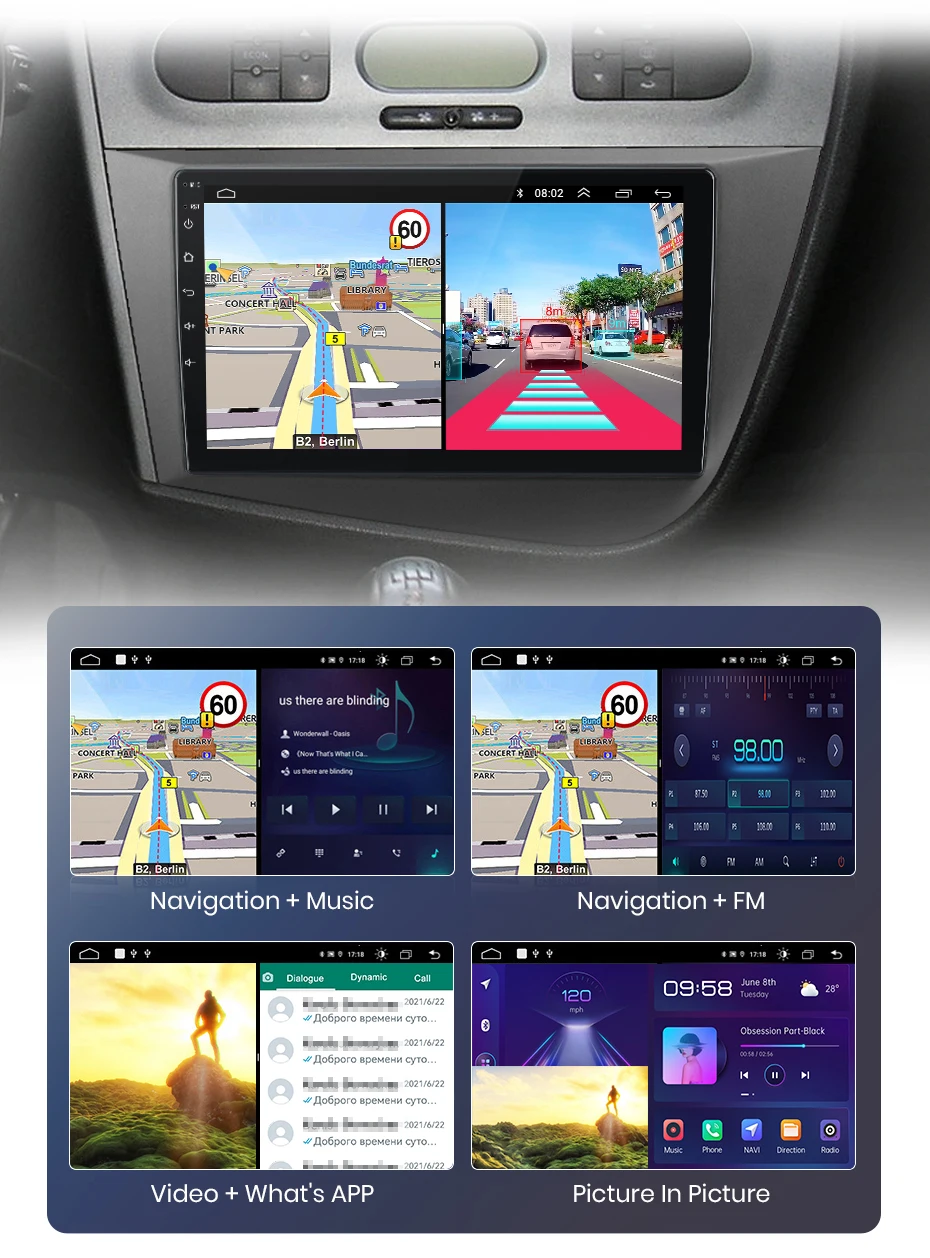 Junsun V1 AI Stimme Drahtlose CarPlay Android Auto Radio für Seat Leon 2 2005-2012 4G Auto Multimedia GPS 2din autoradio – Detail 23