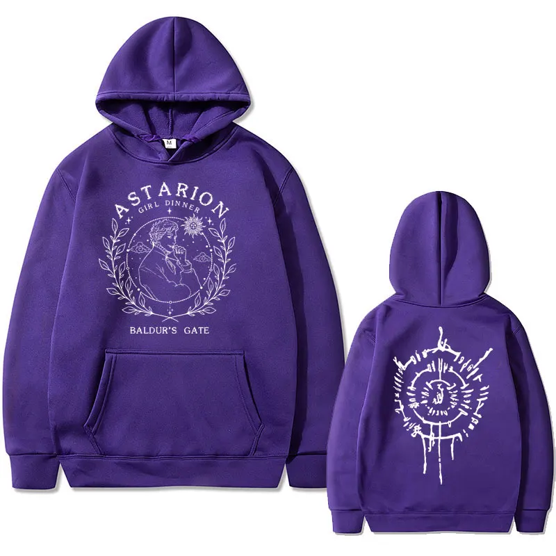 Hot Sale Game Baldur's Gate Astarion Double Sided Print Hoodie Men Women Casual Oversized Sweatshirt Male Gothic Vintage Hoodies