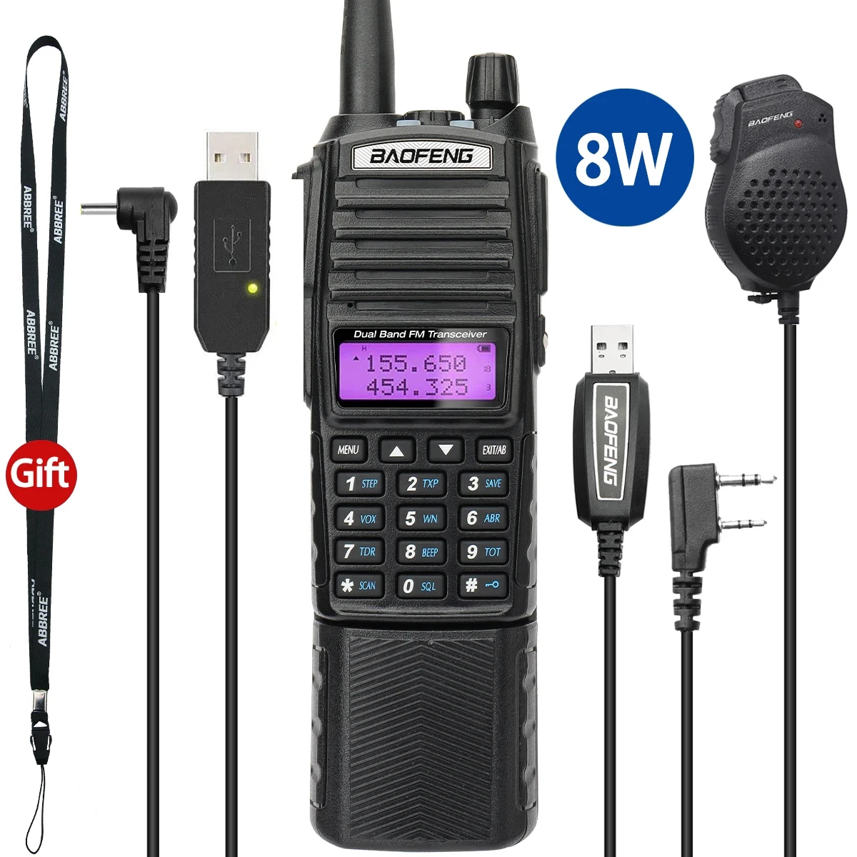 Baofeng UV 82 3800 Real 8W 5W walkie talkie ham radio comunicador Dual PTT long  range Two way Portable FM Amateur radio stations AliExpress