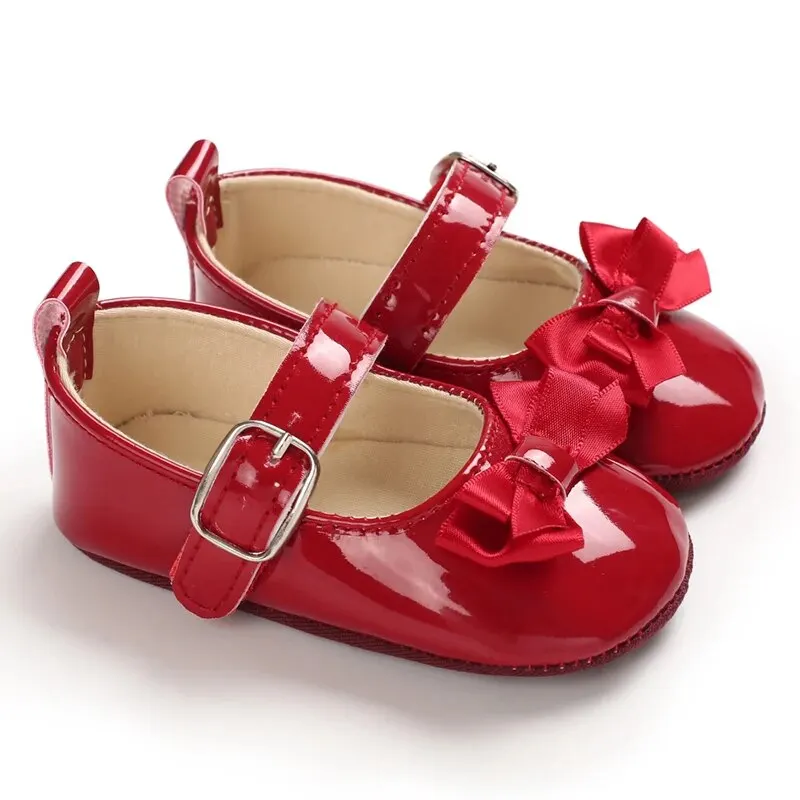 Baby Girl Shoes Bow Flats Non-slip Infant Kids Formal Sandals Toddler Walkers 2