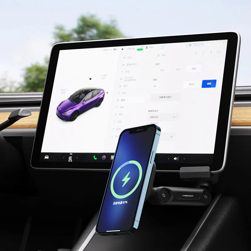 Tesla Model 3 Y 2017-2023 용 팔 벤드 자동차 마그네틱 스크린 사이드 브래킷 전화 마운트 조정 가능한 모니터 확장 브래킷