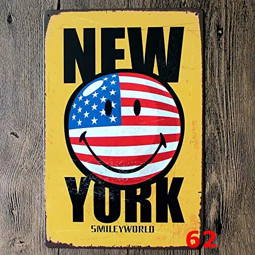 

Original Retro Design New York Tin Metal Signs Wall Art | Thick Tinplate Print Poster Wall Decoration