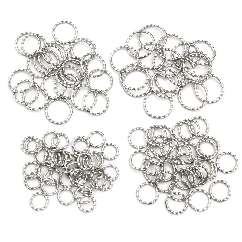 50 Stück Edelstahl 1/1,2mm dick 6 8 10 12 14mm Twist Open Springringe für DIY Schmuck Herstellung Funde für Ohrringe Halskette