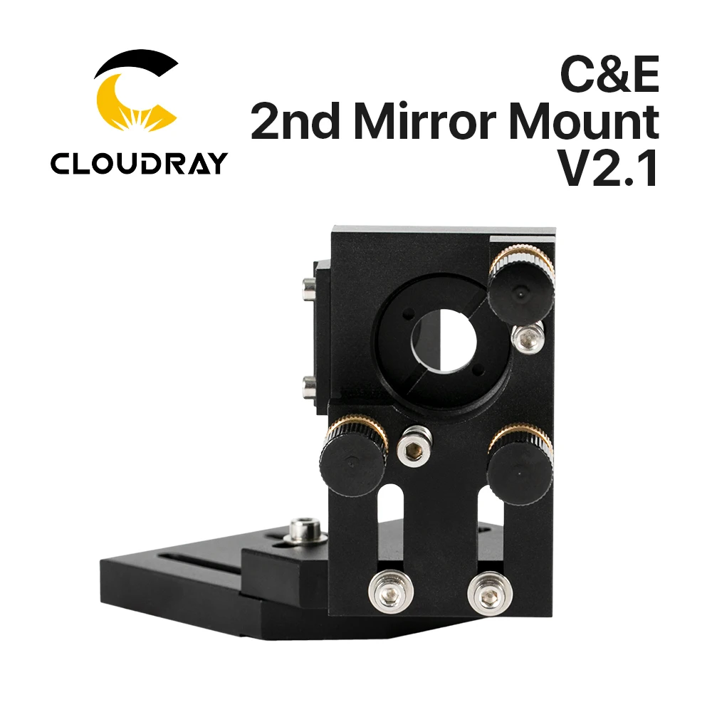 Laser Mount Mirror Cloudray CO2 Black Second Laser Mount Mirror 25mm Mirror Mount Integrative for Lase Engraving Machine