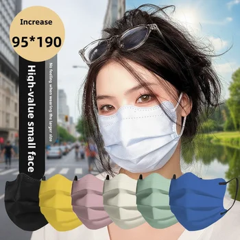 Mascherina Facciale Monouso in 10 Colori, Traspirante a 3 Strati, Colore Morandi, Protezione Viso, Antipolvere