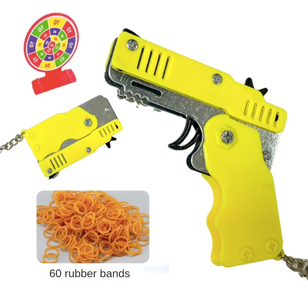 Folding Gun Sturdy And Durable Toy Portable Child Rubber Band Shooter Party Supplies Essential Model Durable Rubber Band Gun 6