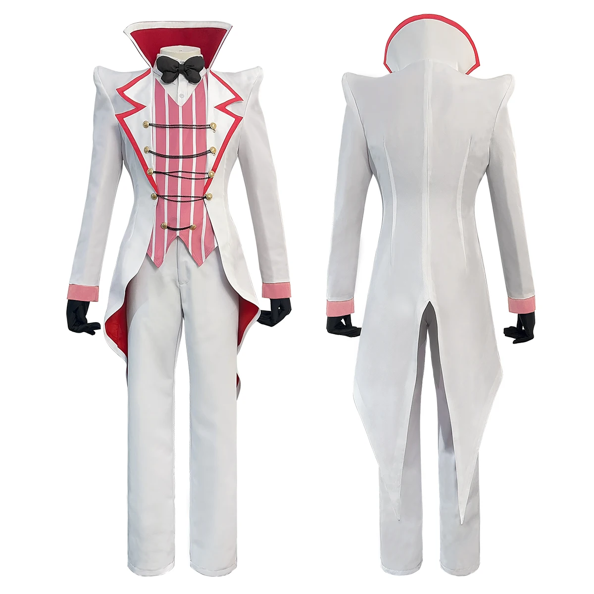 HOLOUN Haz Hotel Anime Lucifer Morningstar Cosplay Disfraz Peluca Cuello alto Frac Pantalones Chaleco Cos Convención Regalo de Halloween