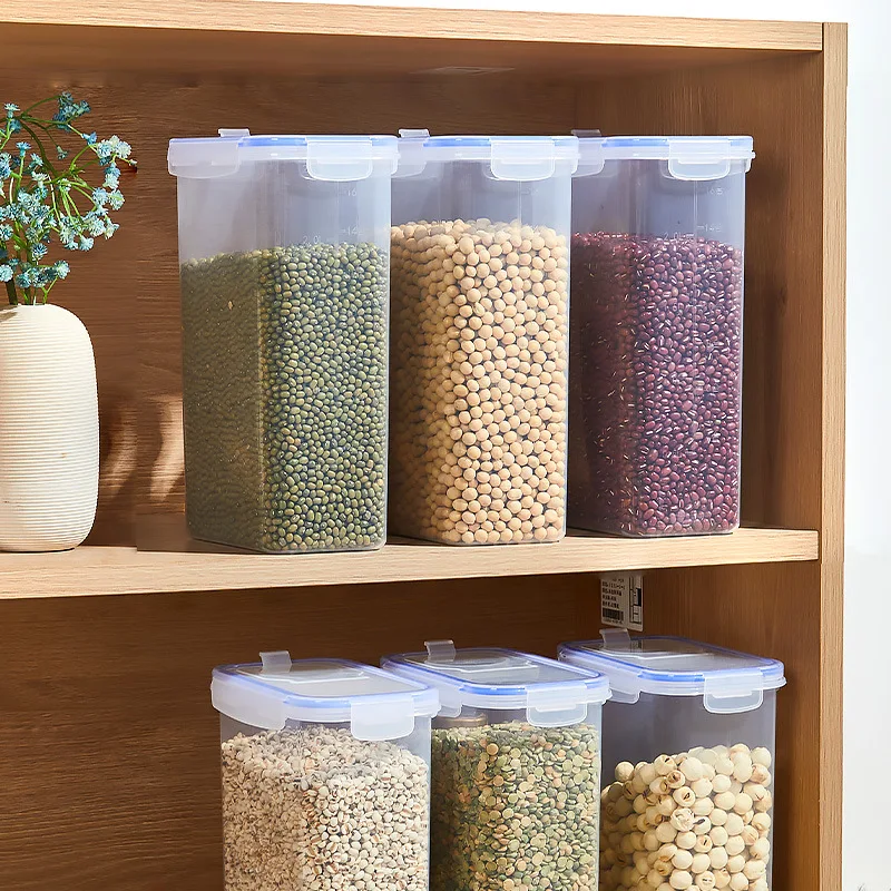 Kitchen sealed jar, storage box for grains and miscellaneous grains, household grain, flour, insect proof and moisture-proof jar