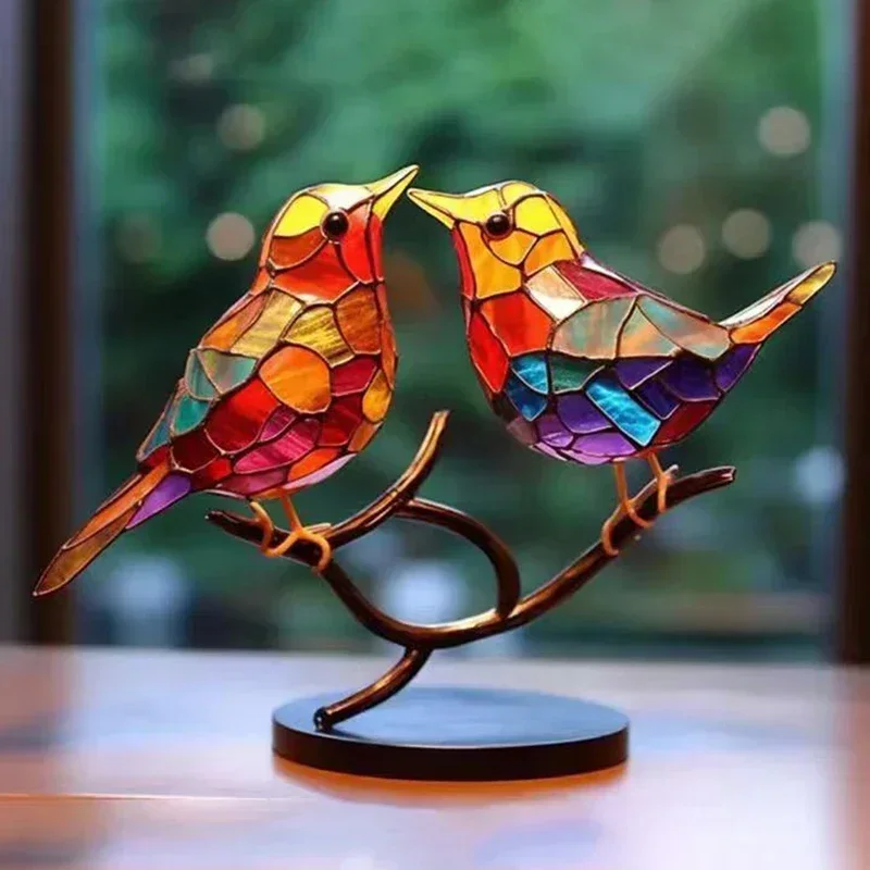 Multicolor Acrylic Birds on Branch 5