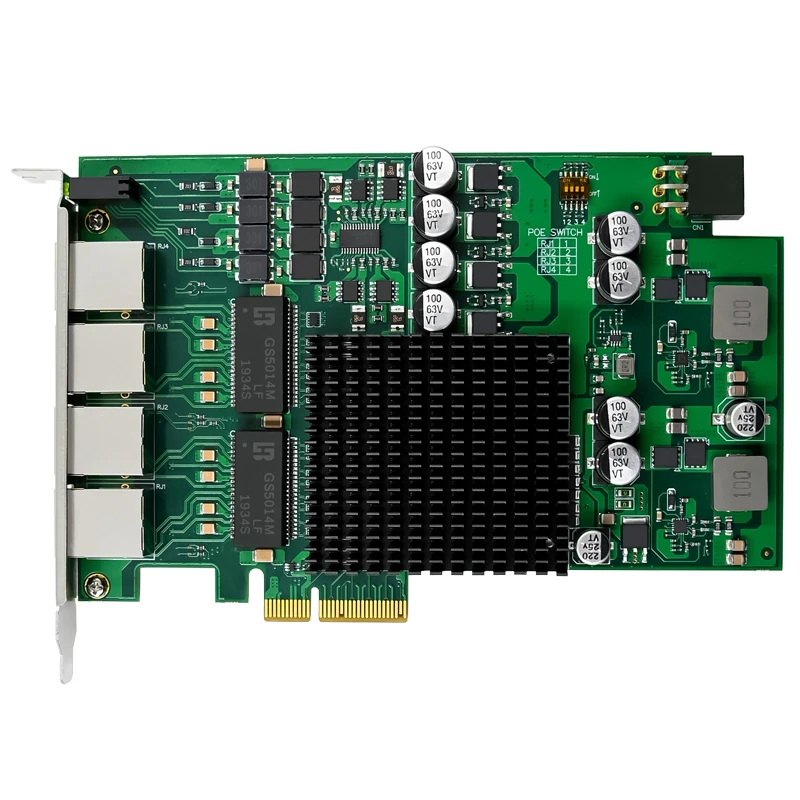 Intel I350-AM4 4포트 기가비트 POE 네트워크 카드용 - 산업용 카메라/서버용 광절연 및 서지 보호 기능이 있는 PCI-E X4