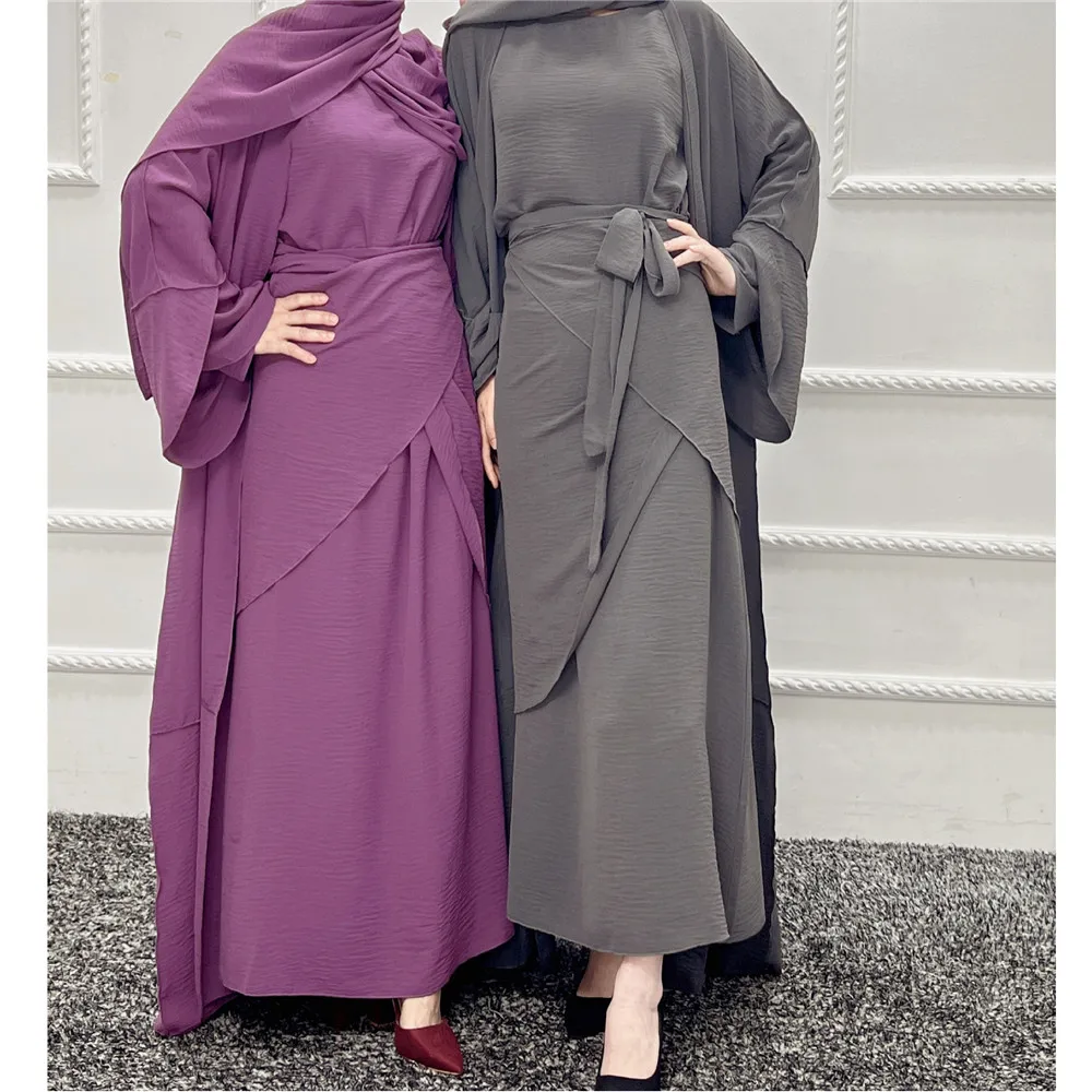 

4 Piece Abaya Dubai Islam Turkey Bangladesh Muslim Sets Hijab Modest Dress Kaftans For Women Robe Femme Ensembles Musulmans Suit