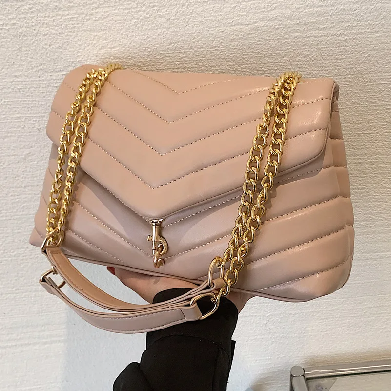 

CGCBAG Vintage Lingge Luxury Designe Handbags For Women Fashion Chain Shoulder Bag 2022 Quality Leather Large Capacity Tote Bag