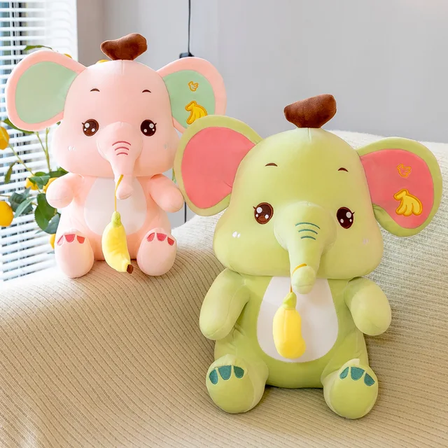Funny Cartoon Banana Elephant Plush Toy Creative Children Soothe Elephant Rag Doll Pillow Home Decoration Gift for Girl Children 1