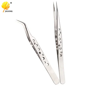 Electronics Industrial Tweezers Precision Anti-static Curved Straight Tip Stainless Forceps Phone Repair Hand Tool