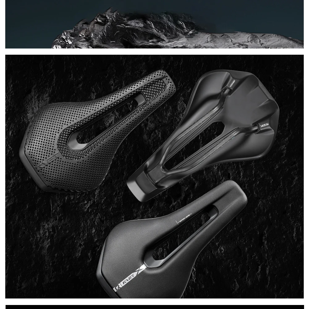 2026 RYET 3D-Gedruckter Carbon-Fahrradsattel 245x135/145mm für MTB Gravel Rennrad Ergonomischer Rennsattel Hohltechnologie Fahrradsitz – Detail 24