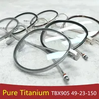 Нью-йоркская винтажная овальная круглая оправа для очков TB905 мужские и женские классические очки брендовые очки из чистого титана с футляром