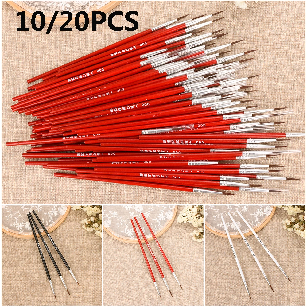 10/20pcs Fine Hand Painted Thin Hook Line Pen Art Supplies Drawing Art Pen Paint Brush Nylon Brush Acrylic Painting Pen