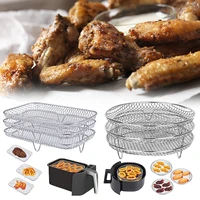Air Fryer Rack Stainless Steel Steaming Racks Tray Air Fryer Accessories Baking Pan BBQ Gril Roasting Rack Cooking Kitchen Tools 2