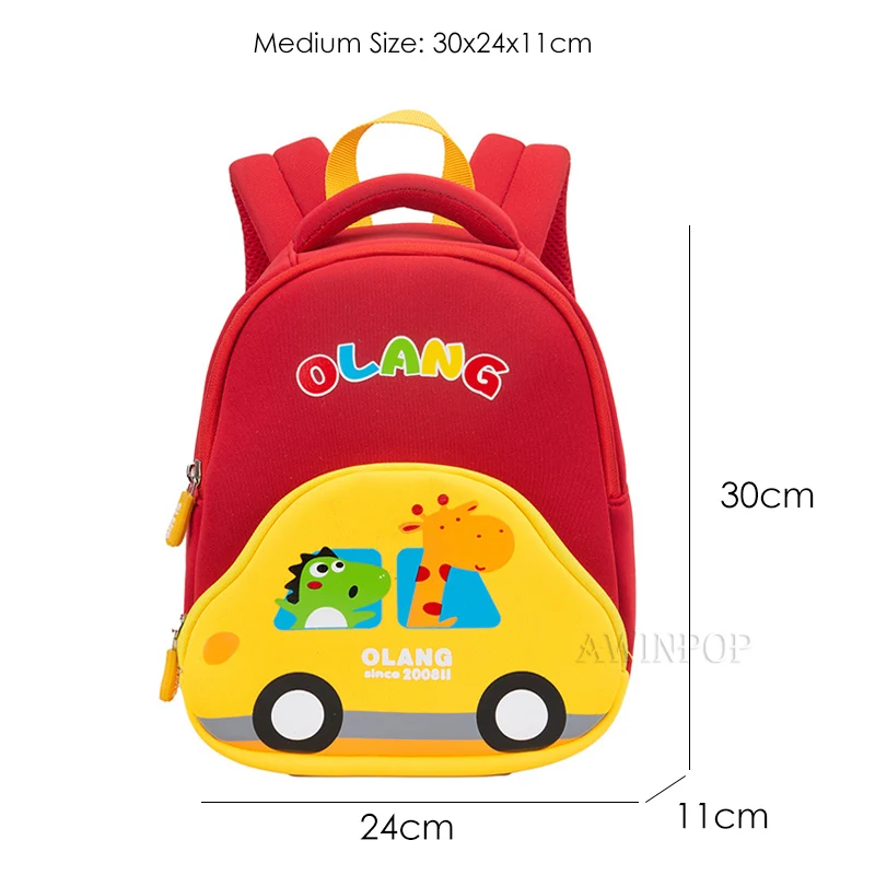 Cartoon Car Children School Bags Girls 3D Cute Design Kindergarten