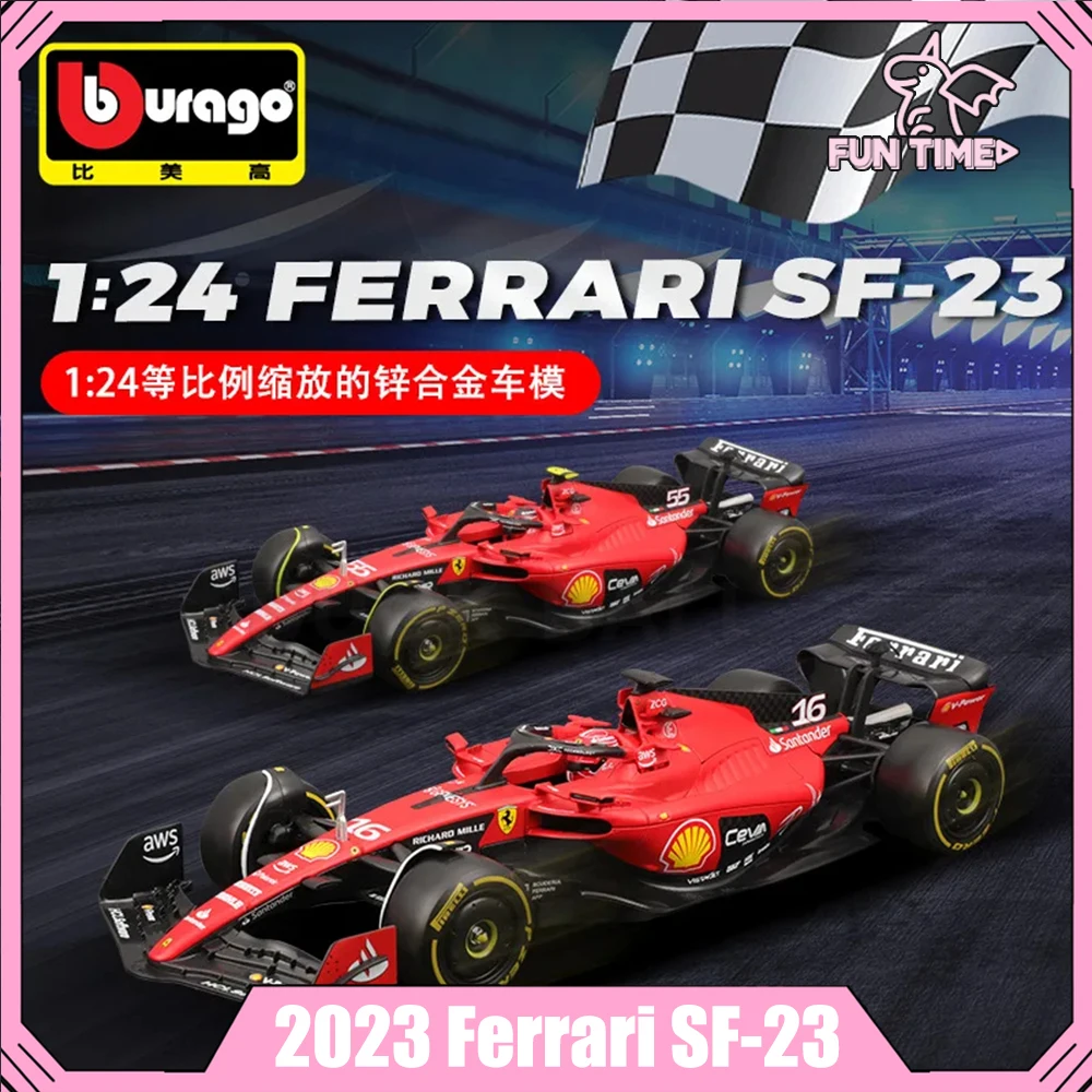 

Bburago 1/24 F1 Ferrari SF-23 2023 Charles Leclerc #16 Carlos Sainz #55 FERRARI Formula 1 Alloy Diecast Model Car Collection