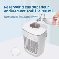 Ventilateur de climatisation portable de bureau avec lumière LED nocturne et humidificateur, mini ventilateur de refroidissement par brumisation pour le bureau et la maison 3