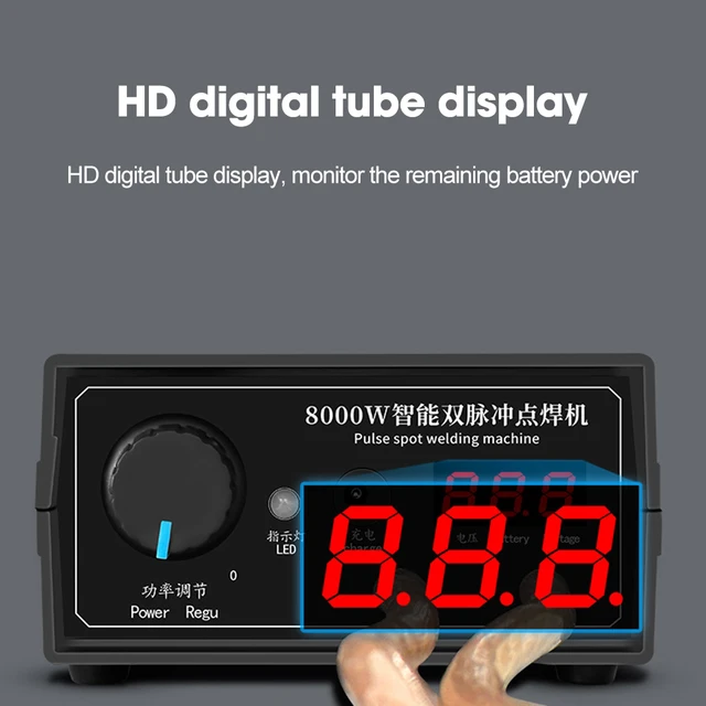 Saldatore A Punti Portatile 8000W Hancaner - Kit Per Saldatura Batterie Con Fascia Di Nichel, Regolabile E Con Display LCD - Foto 11
