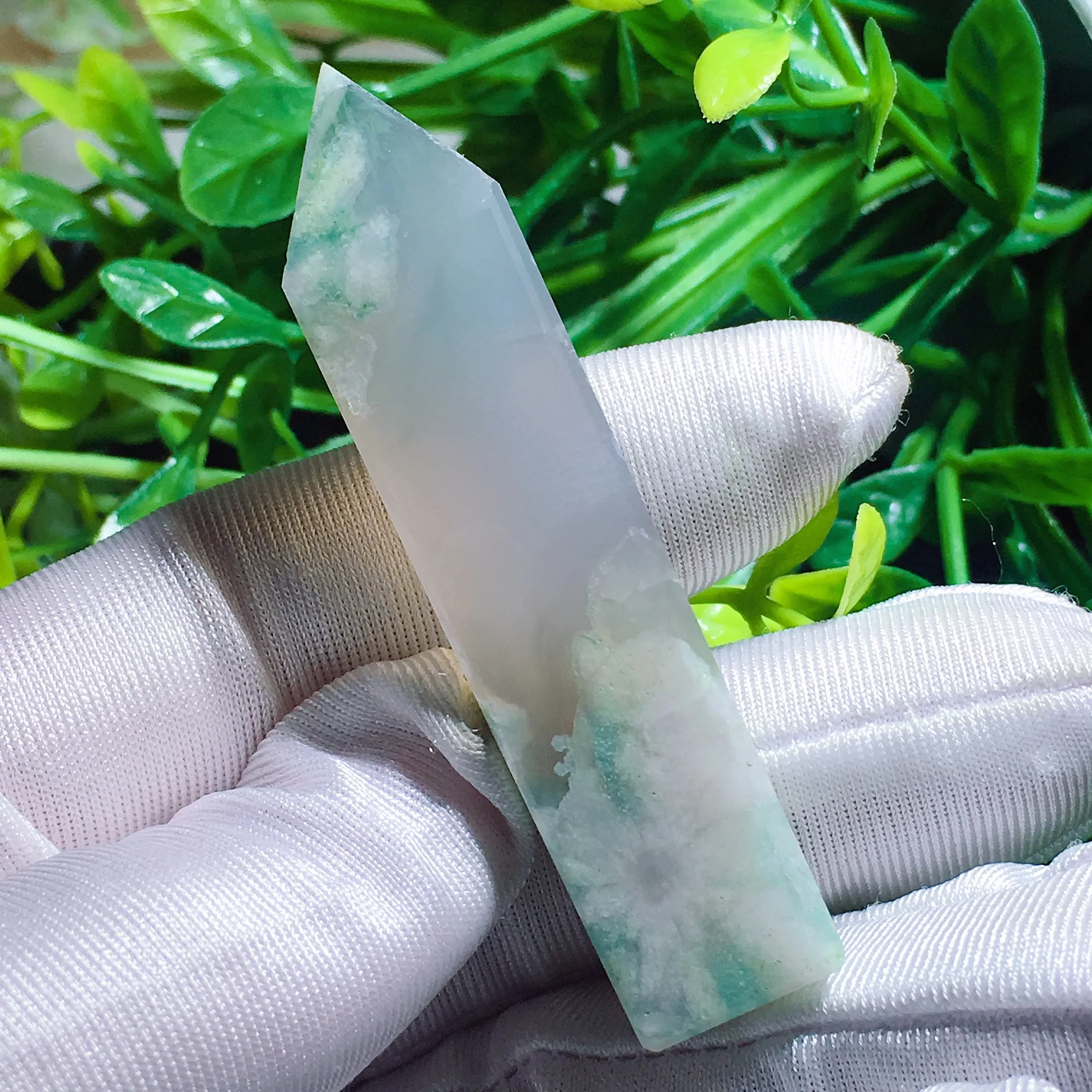 Green Flower Agate Tower 2421