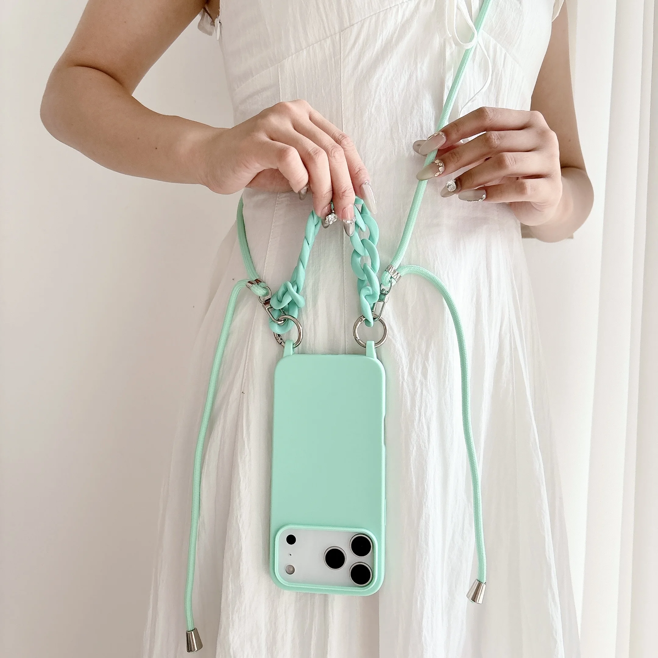 Lanyard Case with Adjustable Cord Strap - Soft Silicone Phone Cover