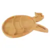 Rabbit Tray Bunny Decor Easter Plates Platters Candy Dish Wooden Serving Snack Shaped Kitchen 5