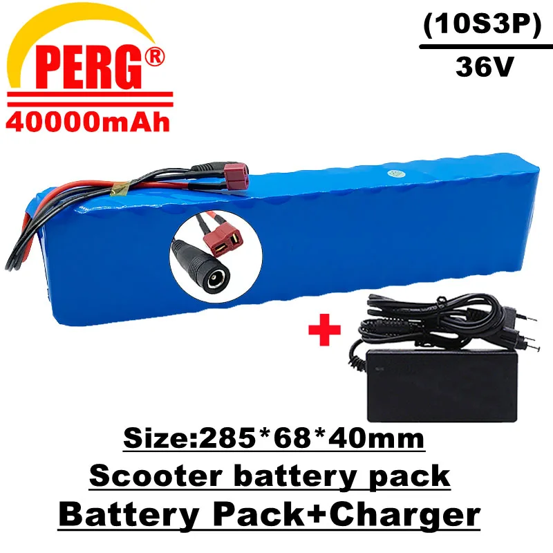 

36V 18650 lithium ion battery pack, 10s3p, 40000mAh, suitable for 250w~500w electric bicycle / scooter, sold with charger